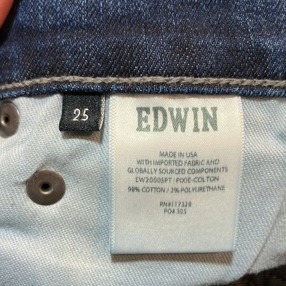New Edwin Pixie Skinny Jean Colton Wash Sz 25